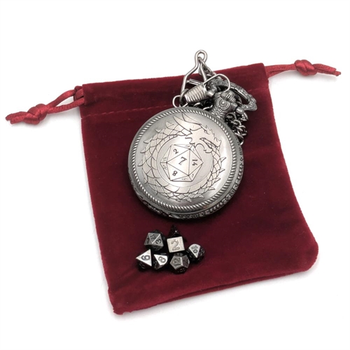 Pocket Watch Edition - Serpent Dragon - Metal color - Mini Metal RPG dice - Epic Dwarf Dice